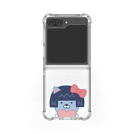 [S2B] LITTLE KAKAO FRIENDS Clear TPU+PC Bumper Case for Galaxy Z Flip6 – Dual Protection, Shock-Absorbing Corners, Side Loop Strap Hole, Precise Fit - Made in Korea